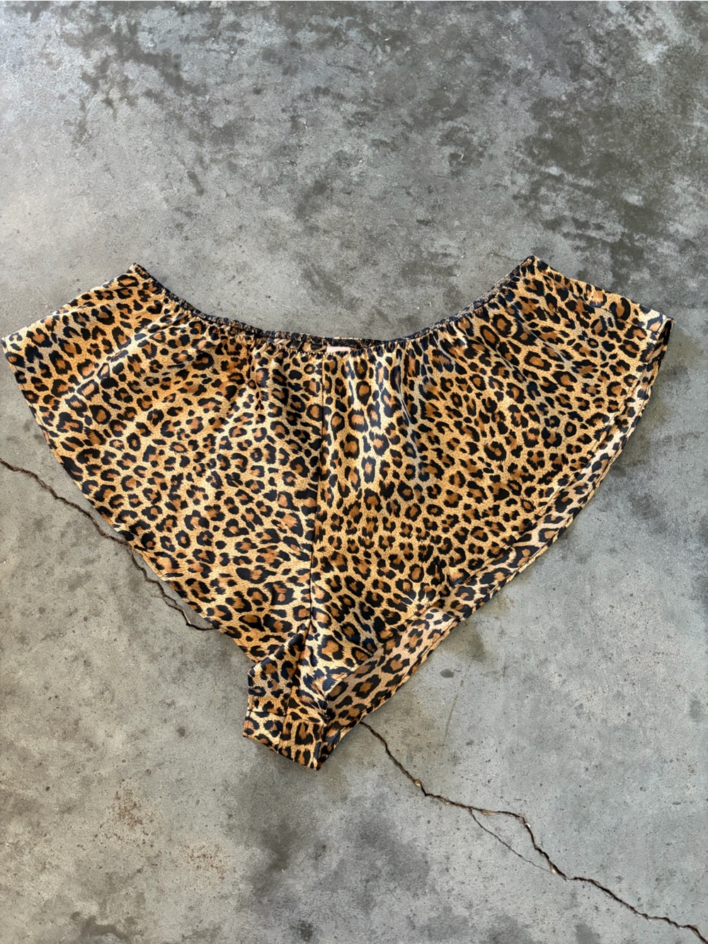 Victoria's Secret Leopard Print Satin Pajama Shorts - Tan, Black, Brown